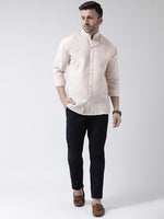 Thumbnail for RIAG Beige Men's Chinese Collar Full Sleeves Shirt - Distacart