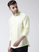 Thumbnail for RIAG Yellow Men's Chinese Collar Full Sleeves Shirt - Distacart