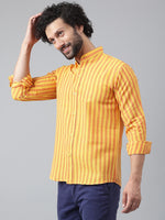 Thumbnail for RIAG Yellow Men's Chinese Collar Full Sleeves Shirt - Distacart