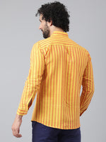 Thumbnail for RIAG Yellow Men's Chinese Collar Full Sleeves Shirt - Distacart