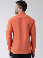 Thumbnail for RIAG Orange Men's Chinese Collar Full Sleeves Shirt - Distacart