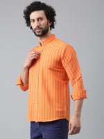 Thumbnail for RIAG Orange Men's Chinese Collar Full Sleeves Shirt - Distacart