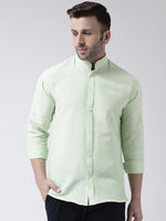 Thumbnail for RIAG Green Men's Chinese Collar Full Sleeves Shirt - Distacart