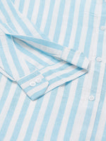 Thumbnail for RIAG Blue Men's Chinese Collar Full Sleeves Shirt - Distacart