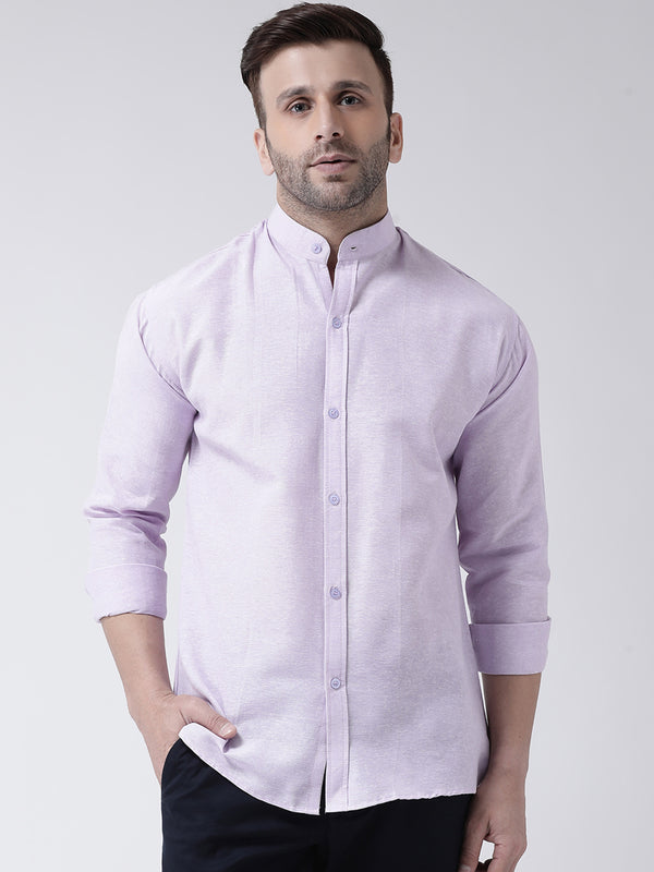 RIAG Violet Men's Chinese Collar Full Sleeves Shirt - Distacart
