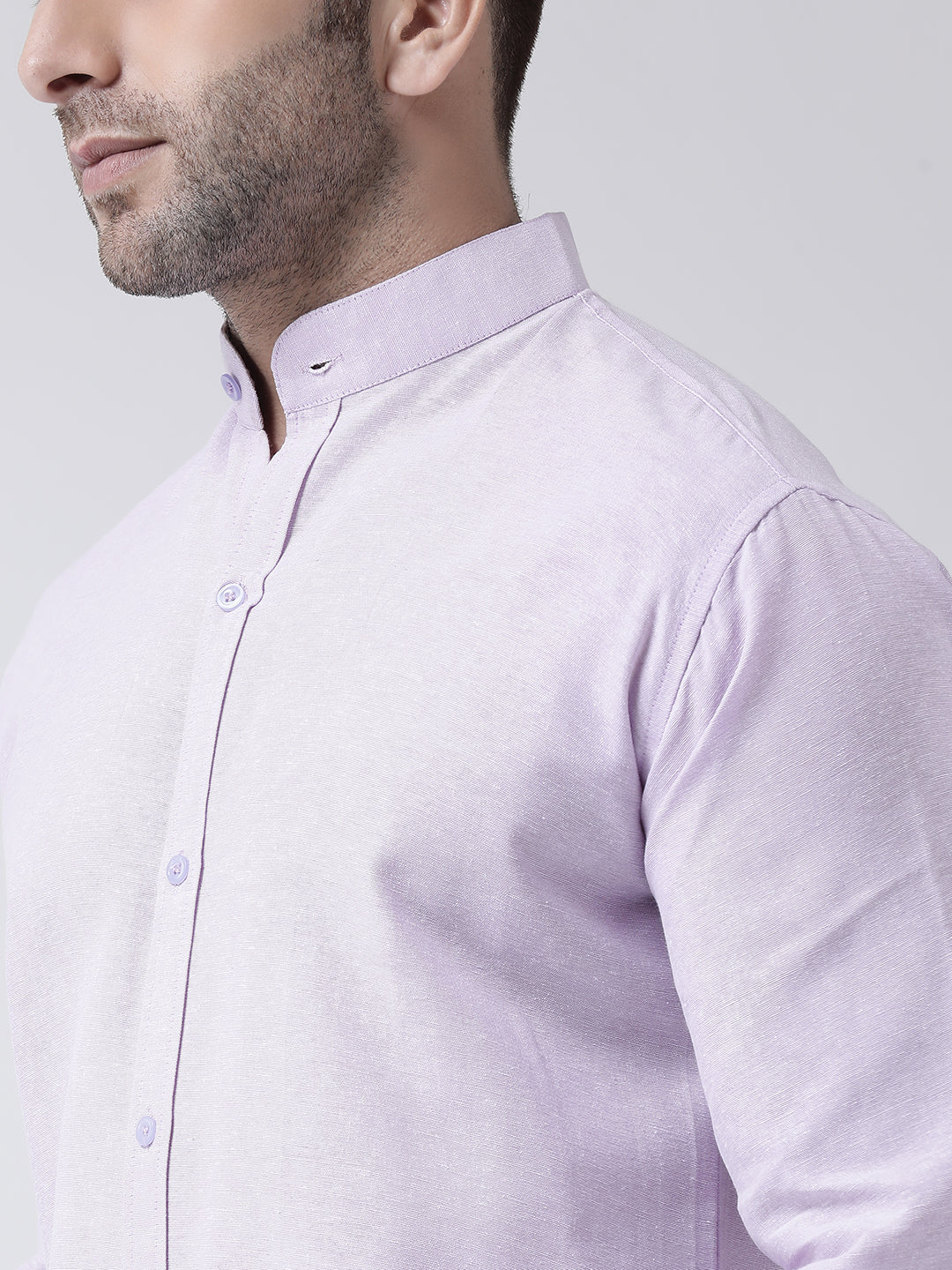 RIAG Violet Men's Chinese Collar Full Sleeves Shirt - Distacart