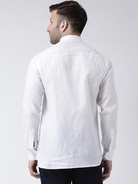 Thumbnail for RIAG White Men's Chinese Collar Full Sleeves Shirt - Distacart
