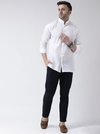Thumbnail for RIAG White Men's Chinese Collar Full Sleeves Shirt - Distacart