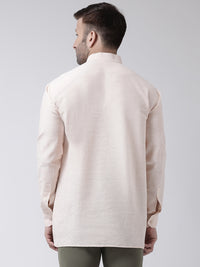 Thumbnail for RIAG Beige Color Long Sleeves Men's Cotton Short Kurta - Distacart
