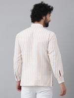 Thumbnail for RIAG Beige Color Long Sleeves Casual Men's Cotton Short Kurta - Distacart