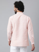 Thumbnail for RIAG Orange Color Long Sleeves Casual Men's Cotton Short Kurta - Distacart