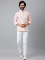 Thumbnail for RIAG Orange Color Long Sleeves Casual Men's Cotton Short Kurta - Distacart