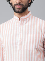 Thumbnail for RIAG Orange Color Long Sleeves Casual Men's Cotton Short Kurta - Distacart
