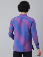 Thumbnail for RIAG Navy Blue Color Long Sleeves Casual Men's Cotton Short Kurta - Distacart