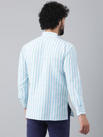 Thumbnail for RIAG Blue Color Long Sleeves Casual Men's Cotton Short Kurta - Distacart