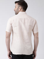 Thumbnail for RIAG Beige Men's Chinese Collar Half Sleeves Shirt - Distacart