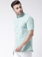 Thumbnail for RIAG Green Men's Chinese Collar Half Sleeves Shirt - Distacart