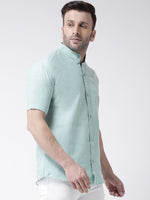 Thumbnail for RIAG Green Men's Chinese Collar Half Sleeves Shirt - Distacart