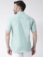 Thumbnail for RIAG Green Men's Chinese Collar Half Sleeves Shirt - Distacart