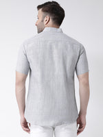 Thumbnail for RIAG Grey Men's Chinese Collar Half Sleeves Shirt - Distacart