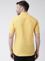 Thumbnail for RIAG Mustard Men's Chinese Collar Half Sleeves Shirt - Distacart