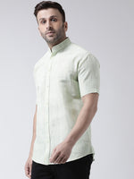 Thumbnail for RIAG Green Men's Chinese Collar Half Sleeves Shirt - Distacart