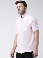 Thumbnail for RIAG Pink Men's Chinese Collar Half Sleeves Shirt - Distacart