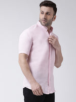 Thumbnail for RIAG Pink Men's Chinese Collar Half Sleeves Shirt - Distacart