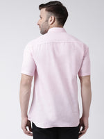 Thumbnail for RIAG Pink Men's Chinese Collar Half Sleeves Shirt - Distacart