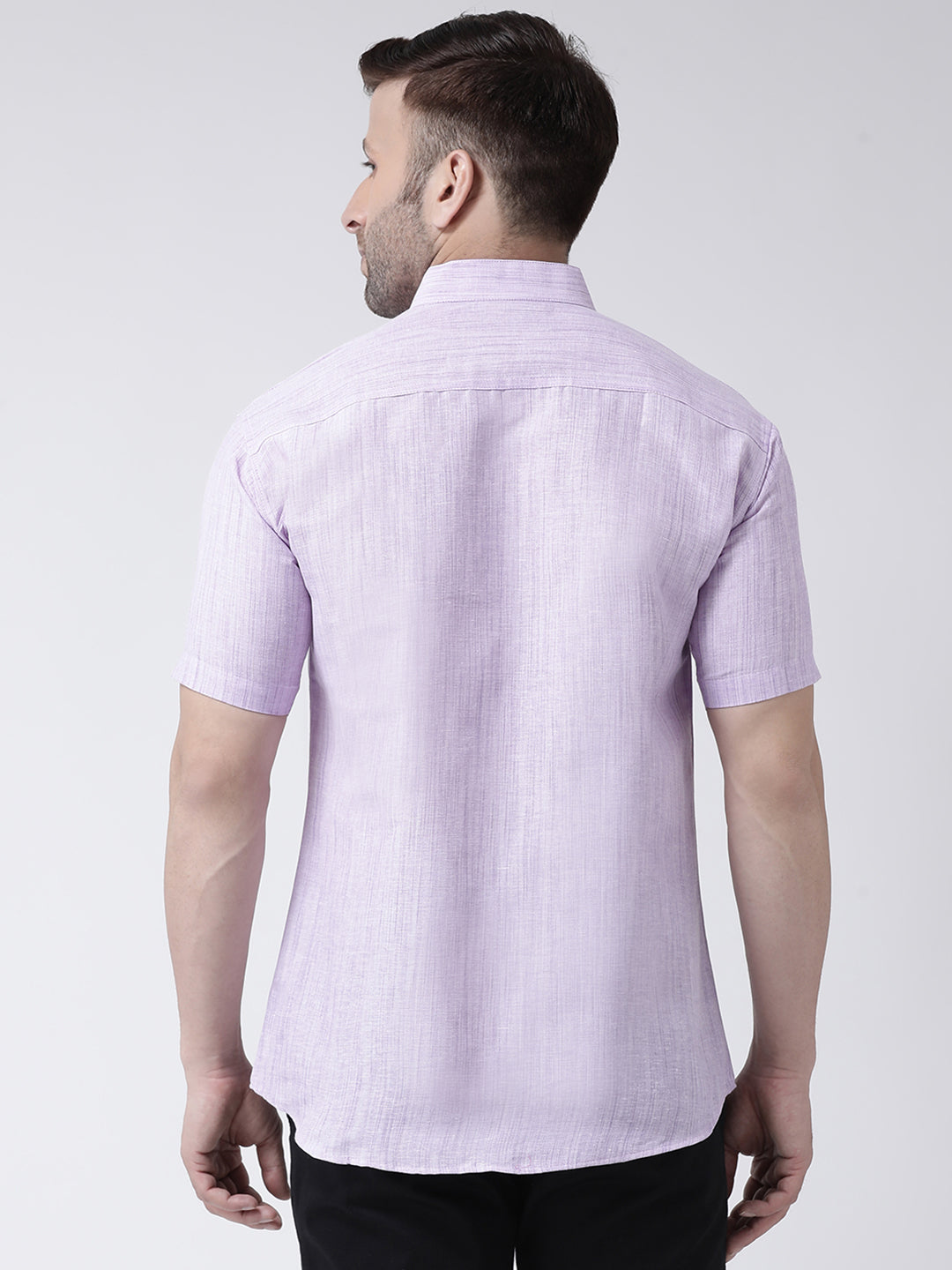 RIAG Purple Men's Chinese Collar Half Sleeves Shirt - Distacart