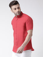 Thumbnail for RIAG Red Men's Chinese Collar Half Sleeves Shirt - Distacart