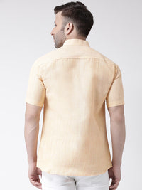 Thumbnail for RIAG Beige Men's Chinese Collar Half Sleeves Shirt - Distacart