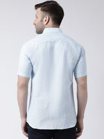 Thumbnail for RIAG Sky Blue Men's Chinese Collar Half Sleeves Shirt - Distacart
