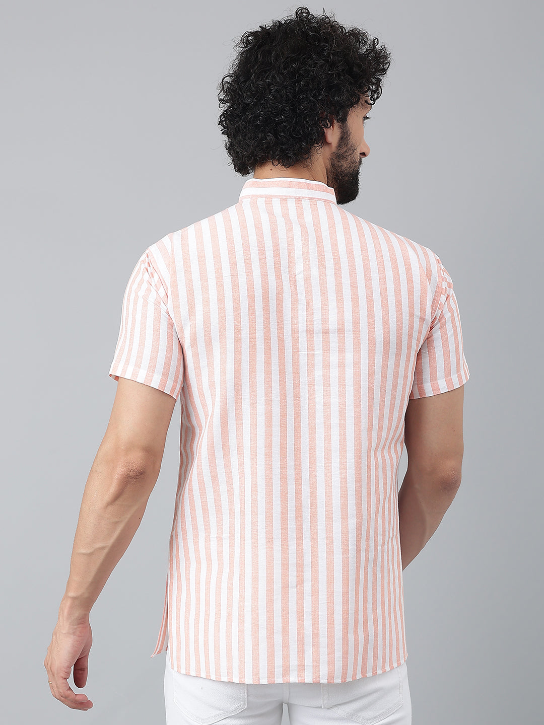 RIAG Orange Color Short Sleeves Casual Men's Cotton Short Kurta - Distacart