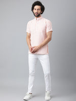Thumbnail for RIAG Orange Color Short Sleeves Casual Men's Cotton Short Kurta - Distacart