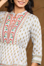 Thumbnail for Juniper Women Grey Rayon Embroidered Flared Dress - Distacart