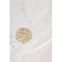 Thumbnail for A R Silk Women's Zari Embroidery Pure Tussar Silk Light Golden Dupattas and Chunnis