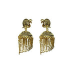 Thumbnail for Tiaraa Golden Peacock Pearl Polki Fashion Earrings - Distacart