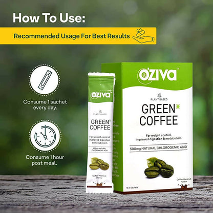 OZiva Plant Based Green Coffee-Coffee & Hazelnut Flavor - Distacart