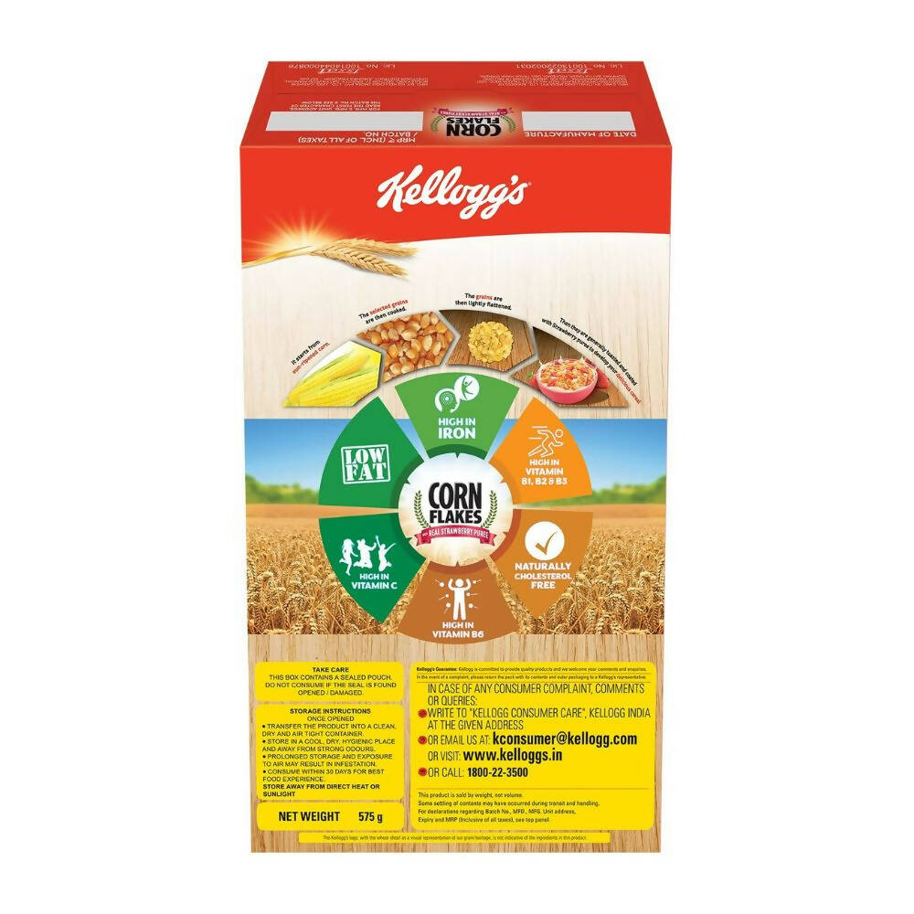 Kellogg's Corn Flakes With Real Strawberry Puree - Distacart