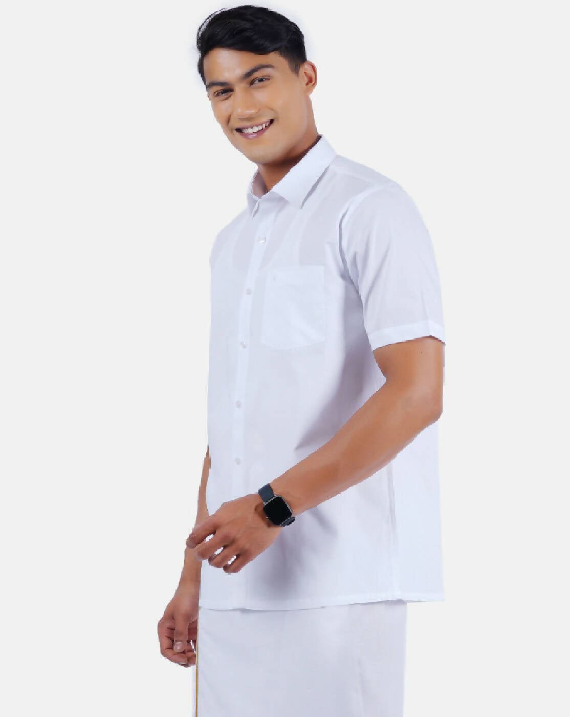 Ramraj Cotton Mens 100% Cotton Half Sleeve White Shirt - Distacart