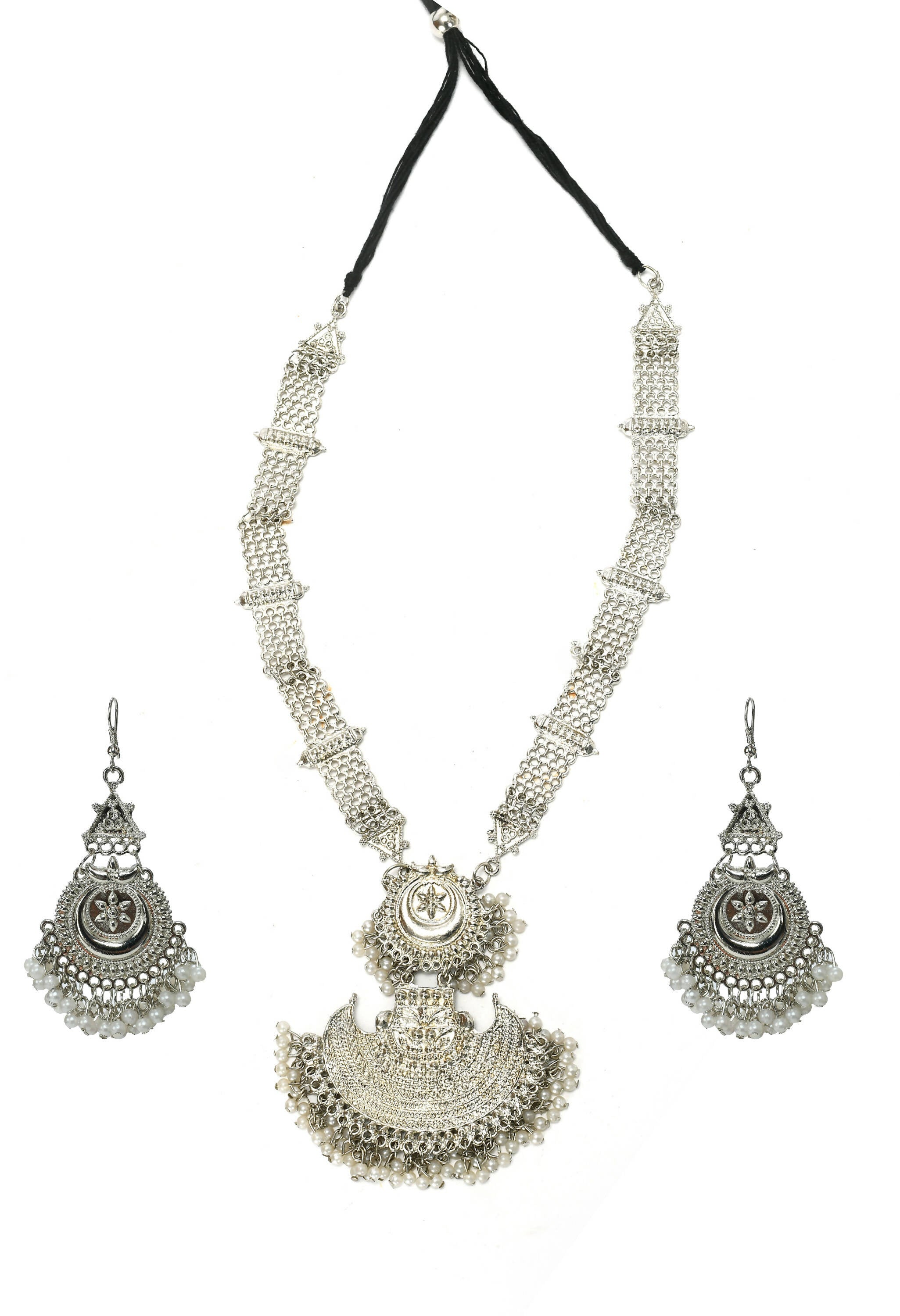 Mominos Fashion Johar Kamal Silver-Plated Brass Finish Rani Haar Statement Necklace For Women - Distacart