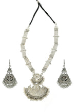 Thumbnail for Mominos Fashion Johar Kamal Silver-Plated Brass Finish Rani Haar Statement Necklace For Women - Distacart