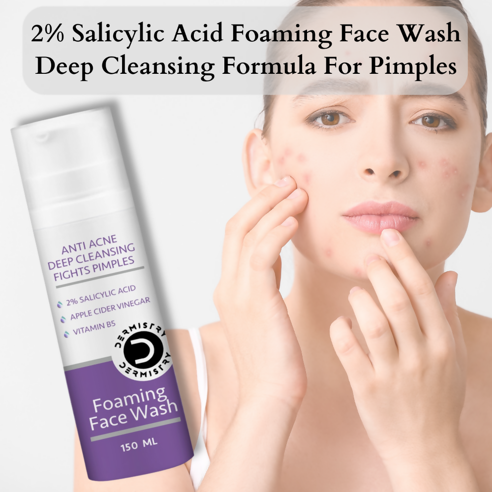 Dermistry 2% Salicylic Acid Anti Acne Oil Control Pimples Remover Foaming Face Wash - Distacart