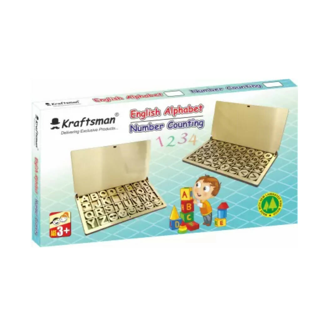Kraftsman Wooden Portable English Alphabets Learning Game | Educational Toys | Montessori Games - Distacart