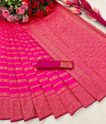 Thumbnail for DEIANA'S Beautiful Golden Jari with New Design Soft Lichi Silk Saree - Pink - Distacart