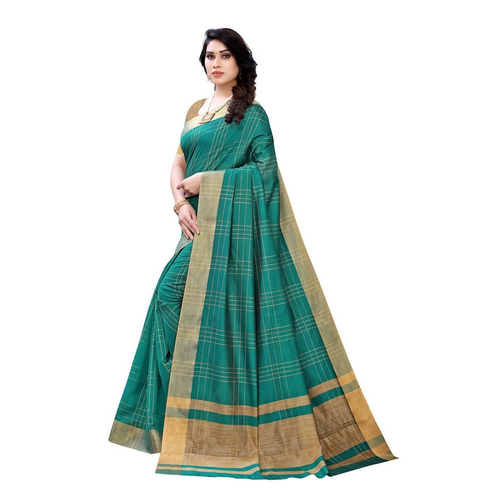 Vamika Green Cotton Silk Weaving Saree (Anaya Green)