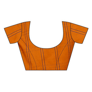 Vamika Orange Cotton Silk Weaving Blouse