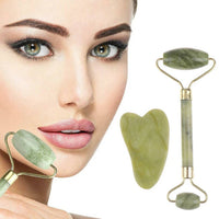 Thumbnail for Favon Pack of Facial Roller & Gua Sha for Face, Neck Toning, Firming and Serum Application - Distacart
