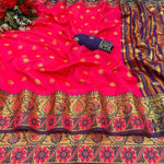 Thumbnail for Vamika Cotton Rich Silk With Jacquard Weaving Pink Saree